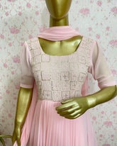Pink embroidered dress - kasumi.in